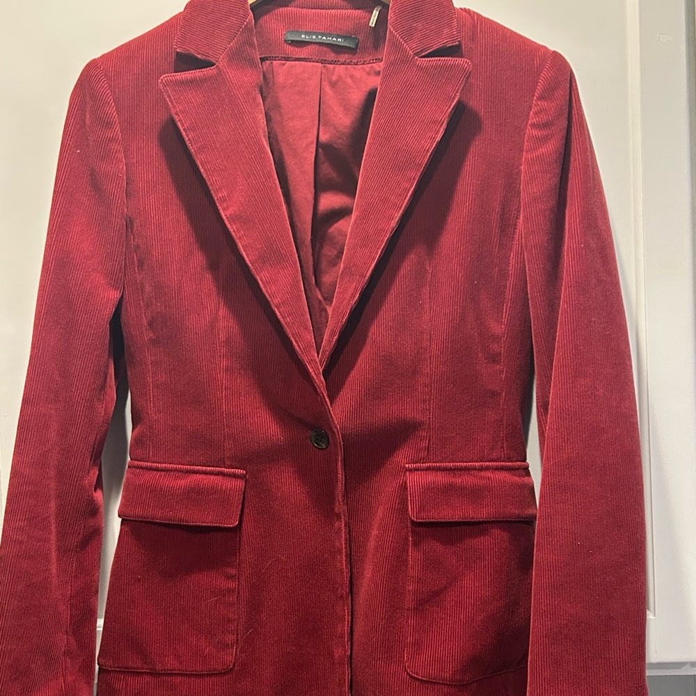 Women's Red Corduroy Blazer